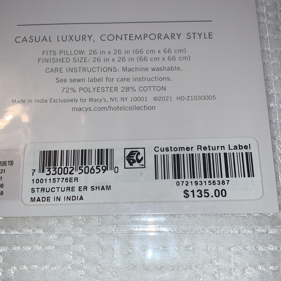 NWT❗️ Hotel collection Euro pillow sham❤️